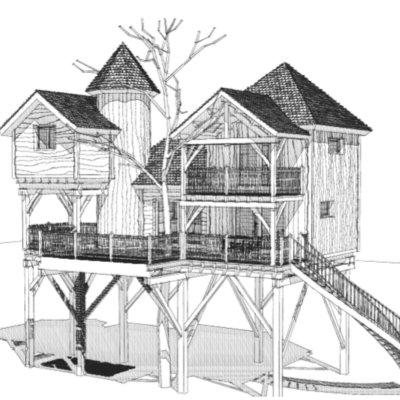 cabane chateau dans les arbres - Peydébé